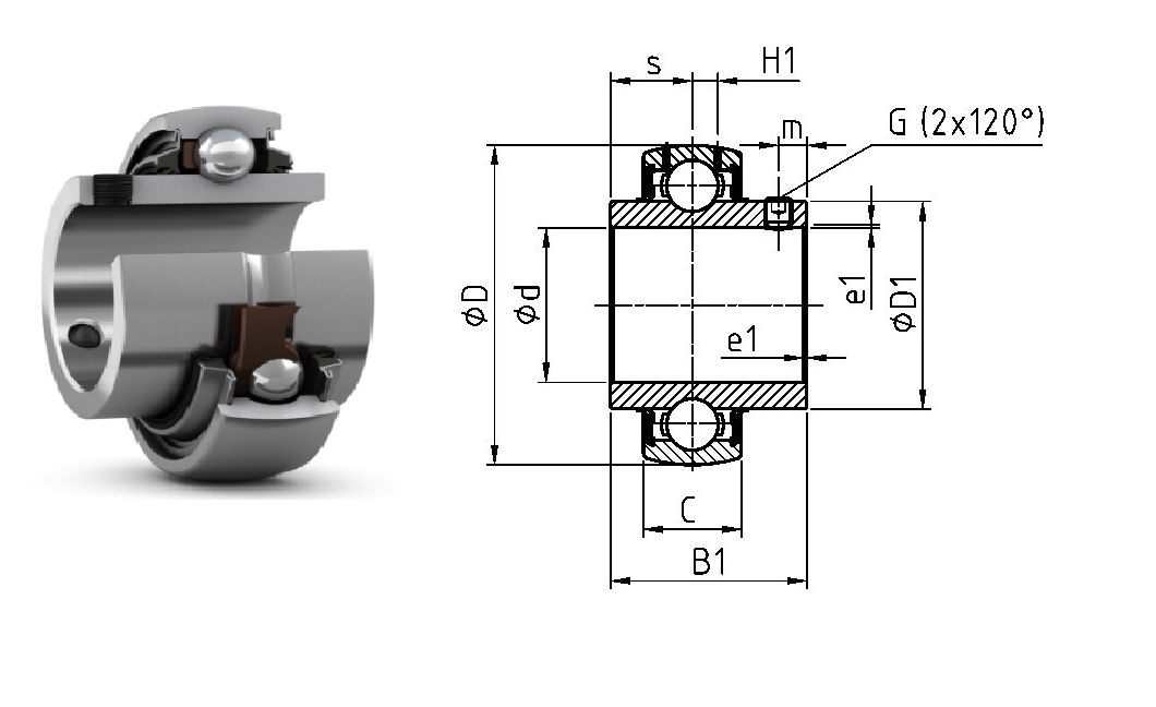 картинка Подшипник UC217G2L3 