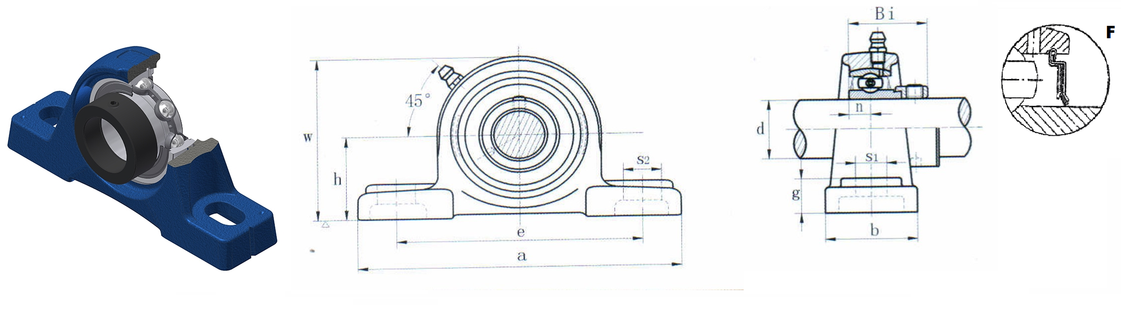 картинка Подшипниковый узел SAP206-19F Heavy duty 