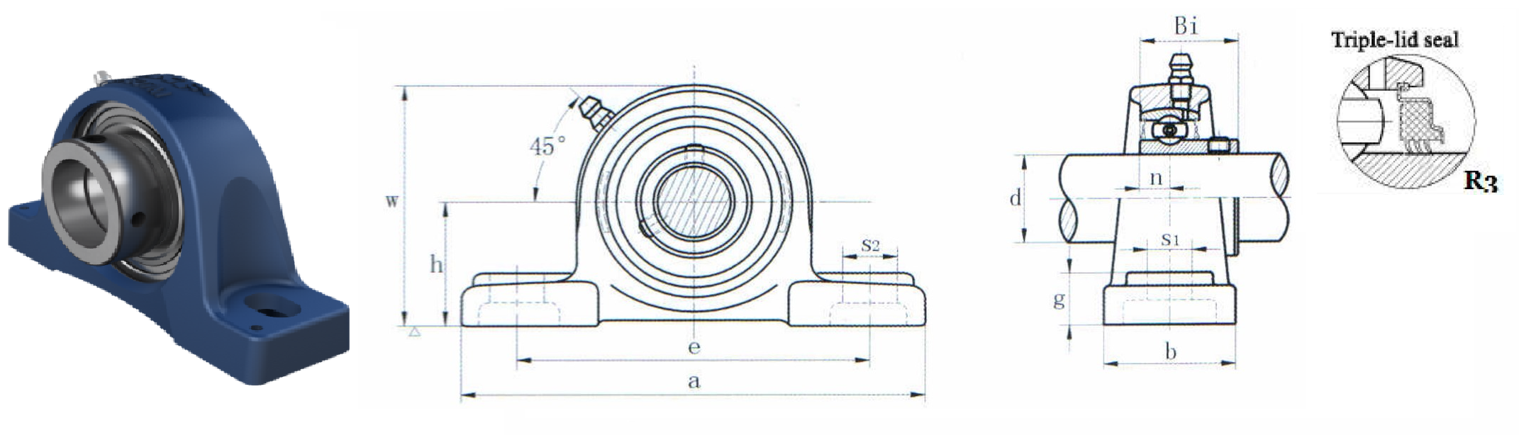 картинка Подшипниковый узел SBP206R3 Heavy duty 