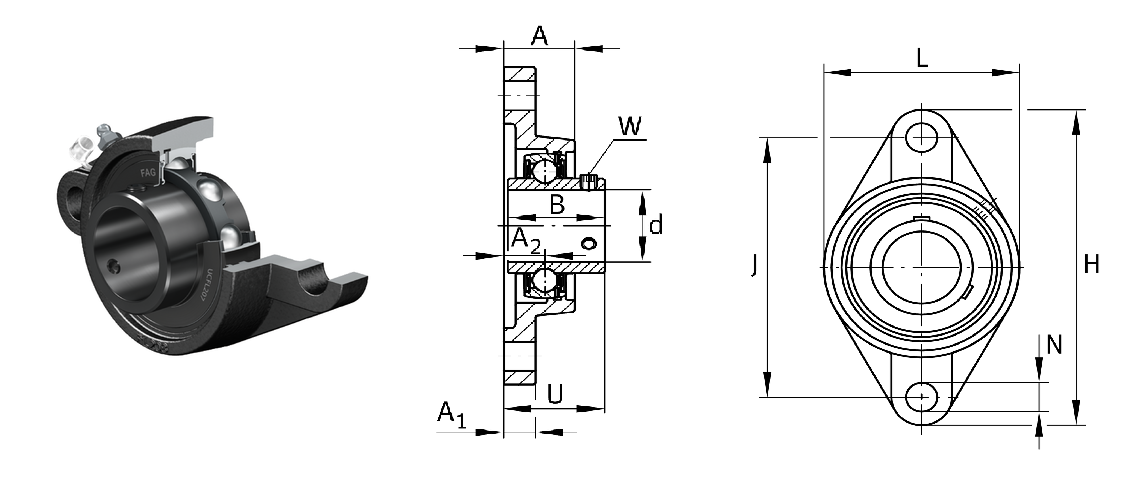 картинка Подшипниковый узел UCFL205D1 