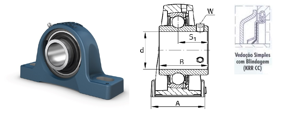 картинка Подшипниковый узел UCP208KPP-3-CC Heavy duty 