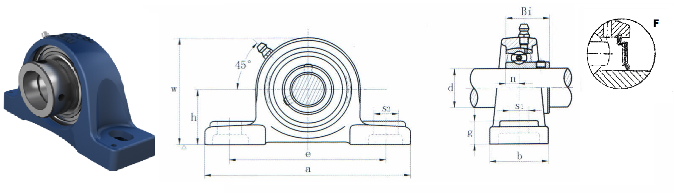 картинка Подшипниковый узел SBP206-19F 