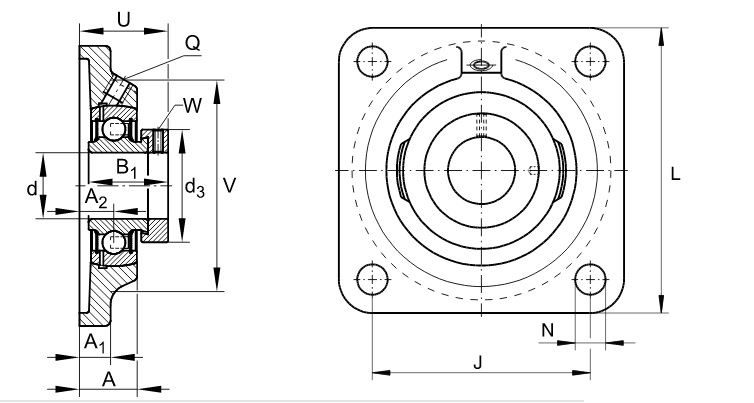 картинка Фланц. подшипник d=40 PCF40 