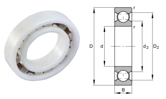 картинка Подшипник 6205POMGLASS 