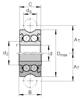 картинка Ролик LFR50/8-6-2RS 