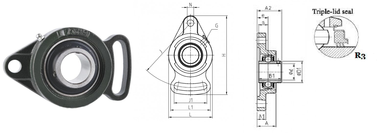 картинка Подшипниковый узел UCFA207R3 