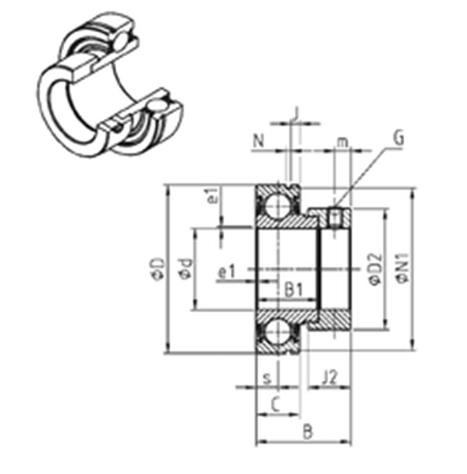 картинка Корпусной подшипник 1340-40EC 