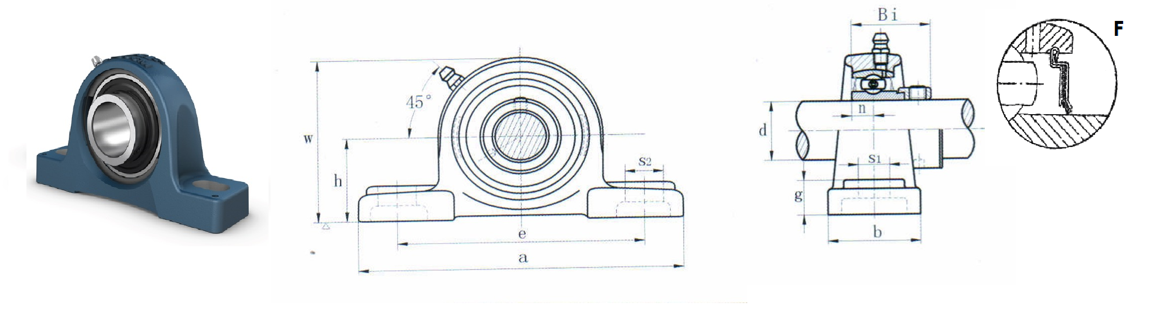 картинка Подшипниковый узел UCP205-15F Heavy duty 