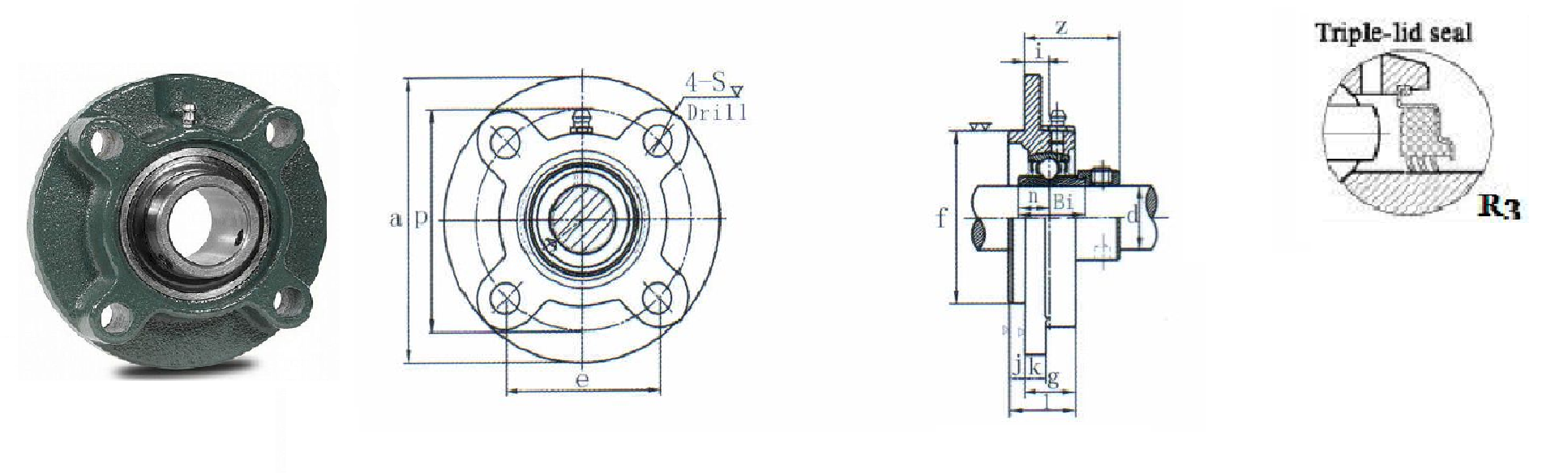 картинка Подшипниковый узел HCFC207-21R3 Heavy duty 