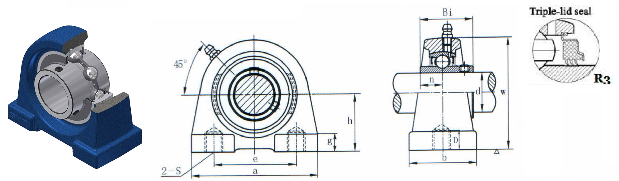 картинка Подшипниковый узел UCPA205-15R3 Heavy duty 