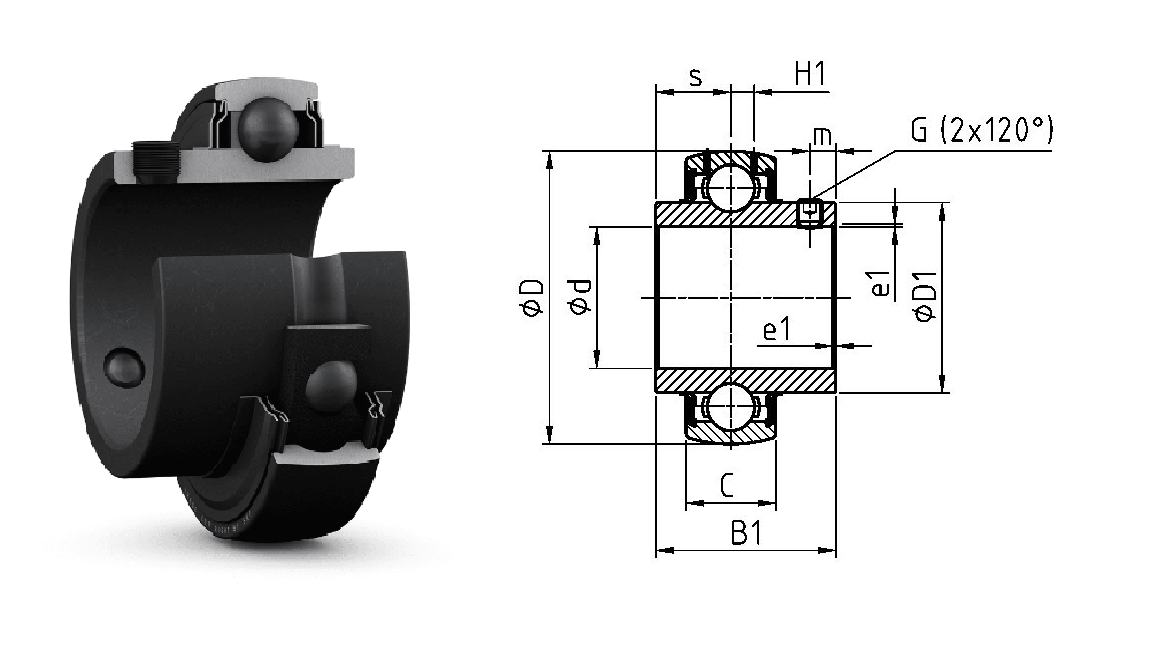 картинка Подшипник UC214G2T20 