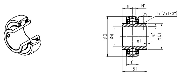 картинка Подшипник UC204D1 
