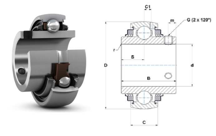 картинка Подшипник UC205G2L3  