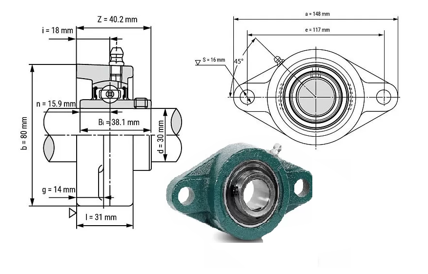 картинка Подшипниковый узел UCFC210 