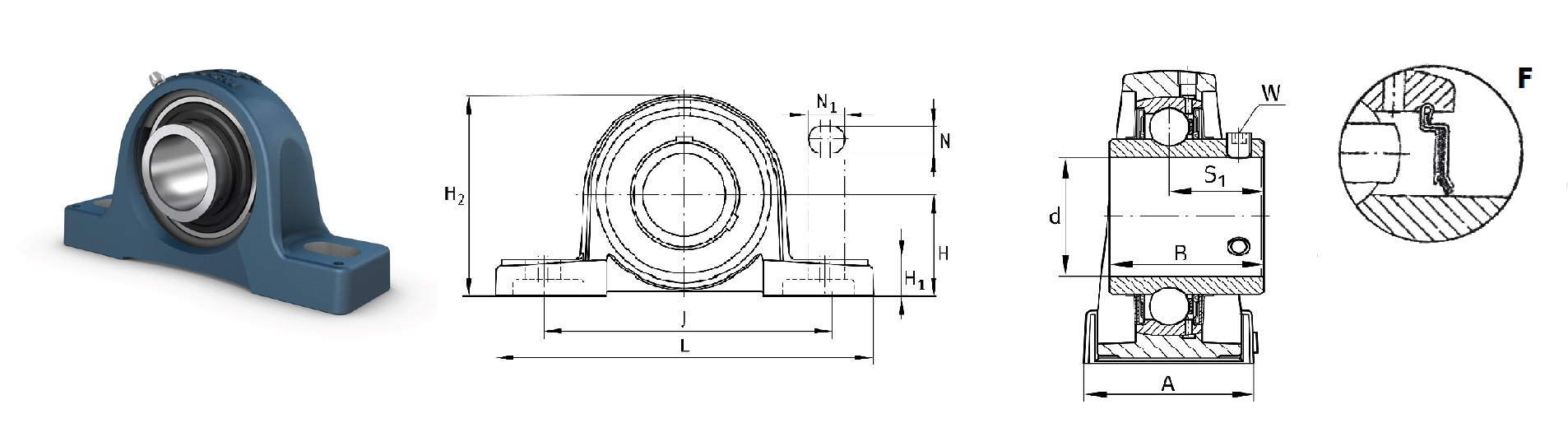 картинка Подшипниковый узел UCP205-15F Heavy duty 