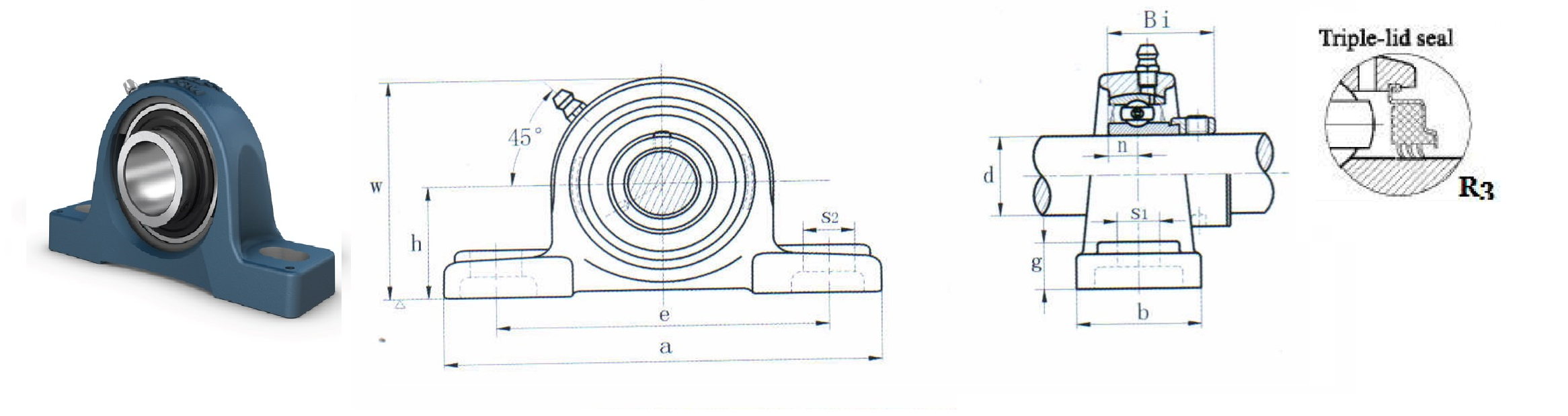 картинка Подшипниковый узел UCP205-14R3 