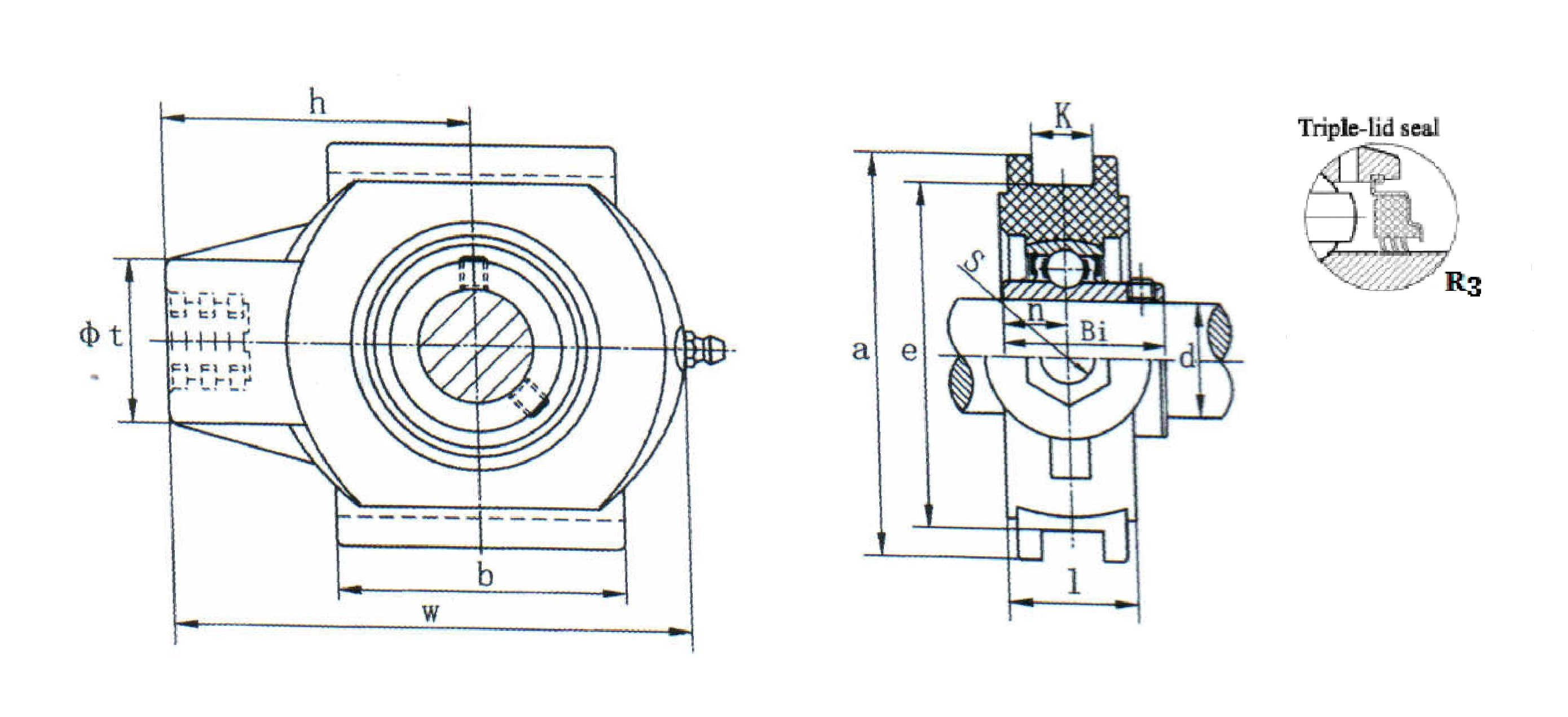 картинка Подшипниковый узел UCTPL207-22R3 