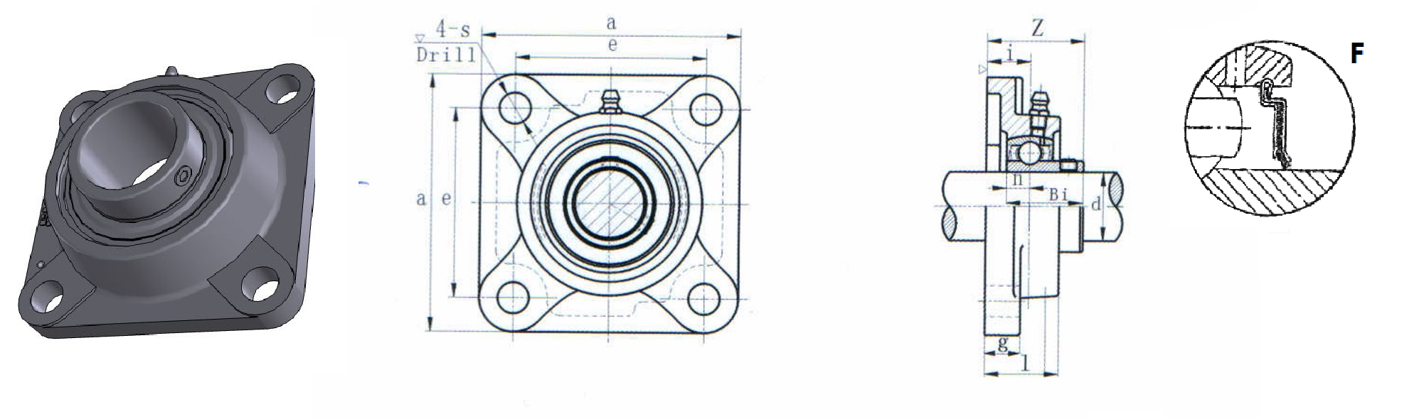 картинка Подшипниковый узел SBF207-22F Heavy duty 