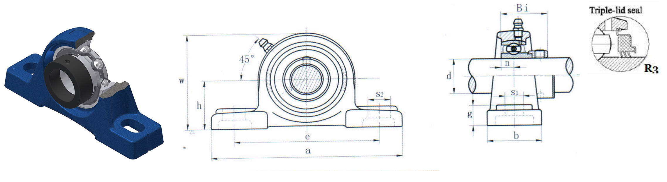 картинка Подшипниковый узел SAP206-20R3 Heavy duty 