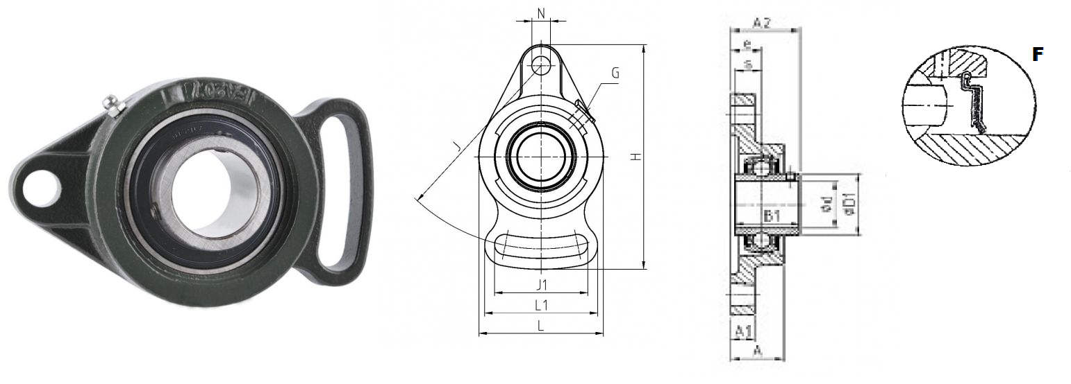 картинка Подшипниковый узел UCFA207-20F Heavy duty 