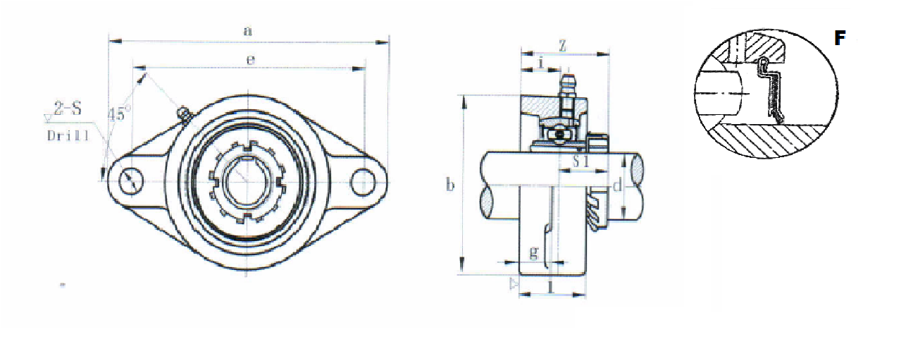 картинка Подшипниковый узел UKFL208+HS2308F 