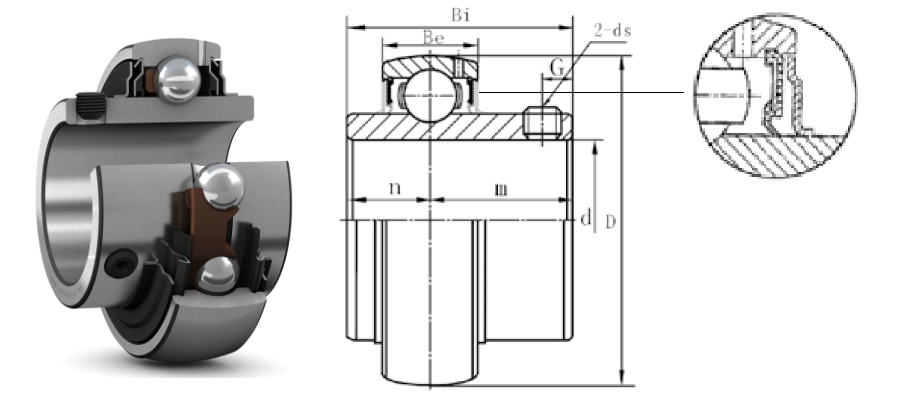 картинка Подшипник UC206 Double seal 